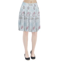 Winter Pattern Background Element Pleated Skirt by Pakjumat