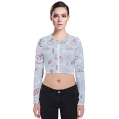 Winter Pattern Background Element Long Sleeve Zip Up Bomber Jacket by Pakjumat