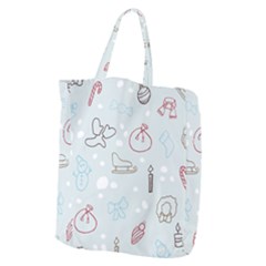 Winter Pattern Background Element Giant Grocery Tote by Pakjumat