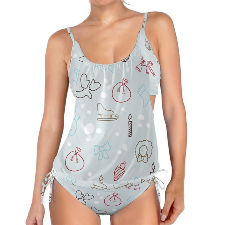 Winter Pattern Background Element Tankini Set