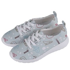 Winter Pattern Background Element Women s Lightweight Sports Shoes by Pakjumat