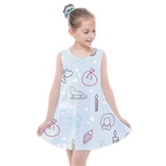 Winter Pattern Background Element Kids  Summer Dress by Pakjumat