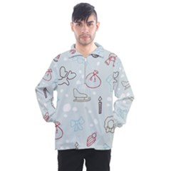 Winter Pattern Background Element Men s Half Zip Pullover by Pakjumat