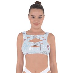 Winter Pattern Background Element Bandaged Up Bikini Top by Pakjumat