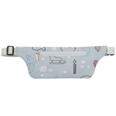 Winter Pattern Background Element Active Waist Bag by Pakjumat