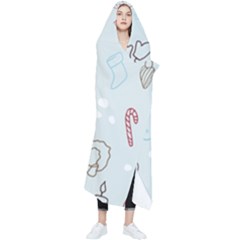 Winter Pattern Background Element Wearable Blanket by Pakjumat