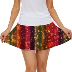 Back White Hearts Snowflakes Women s Skort by Pakjumat