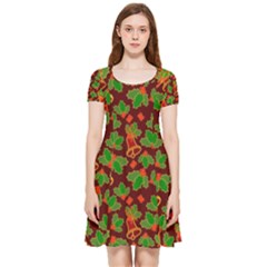 Christmas Pattern Inside Out Cap Sleeve Dress by Pakjumat