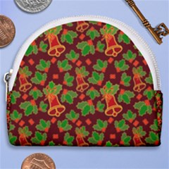 Christmas Pattern Horseshoe Style Canvas Pouch by Pakjumat