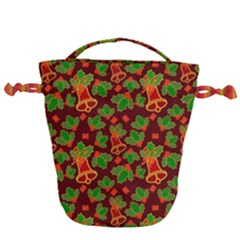 Christmas Pattern Drawstring Bucket Bag by Pakjumat