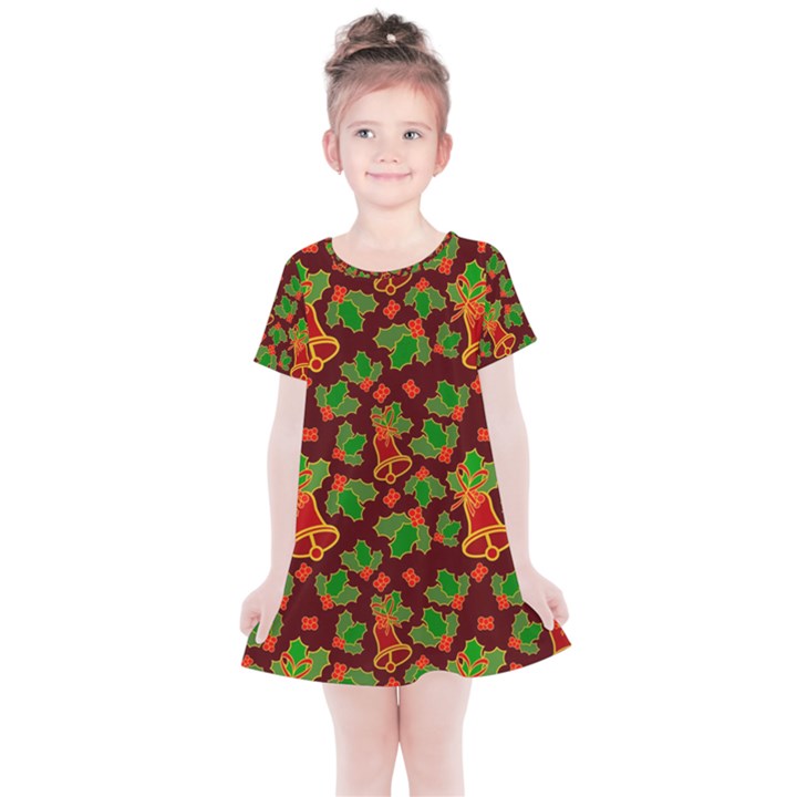 Template Christmas Pattern Kids  Simple Cotton Dress