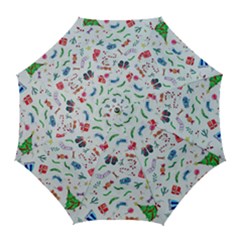 Illustration Christmas Pattern Golf Umbrellas by Pakjumat