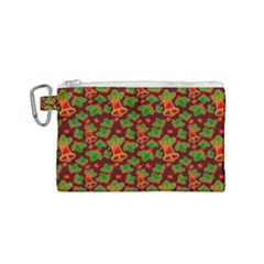 Christmas Wrapping Paper Canvas Cosmetic Bag (small) by Pakjumat