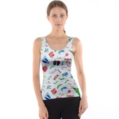 Illustration Christmas Pattern Women s Basic Tank Top by Pakjumat