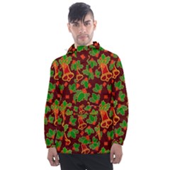 Christmas Wrapping Paper Men s Front Pocket Pullover Windbreaker by Pakjumat