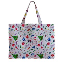 Illustration Christmas Pattern Zipper Mini Tote Bag by Pakjumat