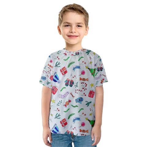 Illustration Christmas Pattern Kids  Sport Mesh T-shirt by Pakjumat