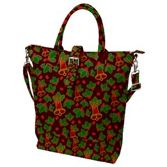 Christmas Wrapping Paper Buckle Top Tote Bag by Pakjumat