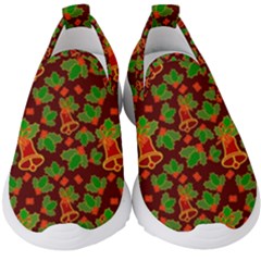 Christmas Wrapping Paper Kids  Slip On Sneakers by Pakjumat