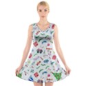 Illustration Christmas Pattern V-Neck Sleeveless Dress View1