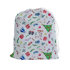 Illustration Christmas Pattern Drawstring Pouch (2xl) by Pakjumat