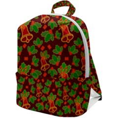 Template Christmas Pattern Zip Up Backpack by Pakjumat