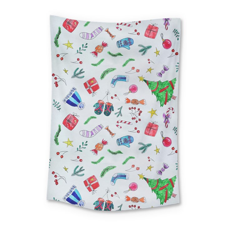 Illustration Christmas Pattern Small Tapestry