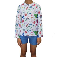 New Year Christmas Winter Kids  Long Sleeve Swimwear by Pakjumat