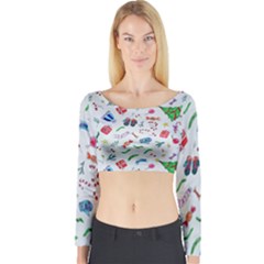 New Year Christmas Winter Long Sleeve Crop Top by Pakjumat