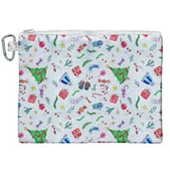 Illustration Christmas Pattern Canvas Cosmetic Bag (xxl) by Pakjumat