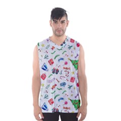 New Year Christmas Winter Men s Basketball Tank Top by Pakjumat