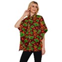 Christmas Wrapping Paper Women s Batwing Button Up Shirt View2