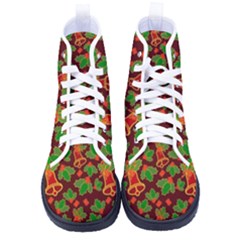 Christmas Wrapping Paper Women s High-top Canvas Sneakers by Pakjumat