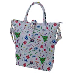 Illustration Christmas Pattern Buckle Top Tote Bag by Pakjumat