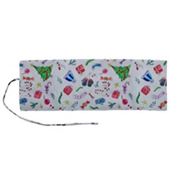 Illustration Christmas Pattern Roll Up Canvas Pencil Holder (m) by Pakjumat