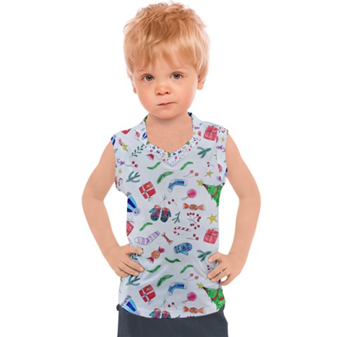 Illustration Christmas Pattern Kids  Sport Tank Top by Pakjumat