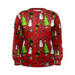 Santa Snowman Gift Holiday Women s Sweatshirt by Pakjumat