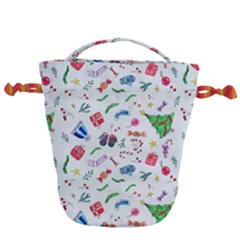 New Year Christmas Winter Drawstring Bucket Bag by Pakjumat