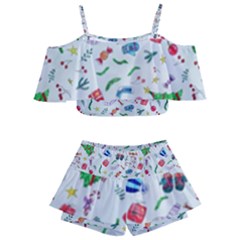 New Year Christmas Winter Kids  Off Shoulder Skirt Bikini by Pakjumat