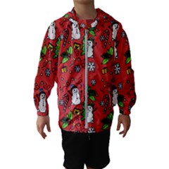 Santa Snowman Gift Holiday Kids  Hooded Windbreaker by Pakjumat