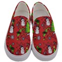 Santa Snowman Gift Holiday Men s Canvas Slip Ons View1