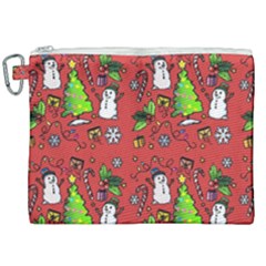 Santa Snowman Gift Holiday Canvas Cosmetic Bag (xxl) by Pakjumat