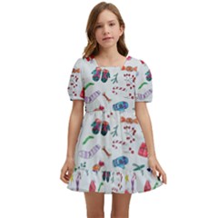 New Year Christmas Winter Kids  Short Sleeve Dolly Dress by Pakjumat