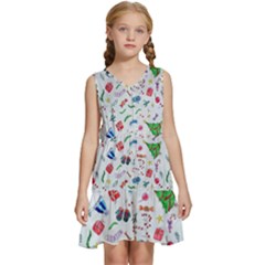 New Year Christmas Winter Kids  Sleeveless Tiered Mini Dress by Pakjumat