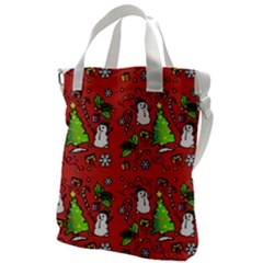 Santa Snowman Gift Holiday Canvas Messenger Bag by Pakjumat