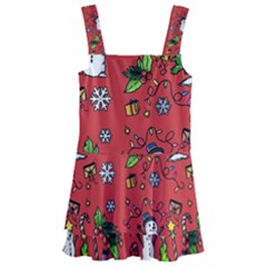 Santa Snowman Gift Holiday Kids  Layered Skirt Swimsuit by Pakjumat