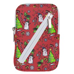 Santa Snowman Gift Holiday Belt Pouch Bag (large) by Pakjumat