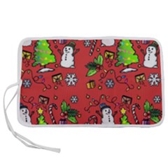 Santa Snowman Gift Holiday Pen Storage Case (m) by Pakjumat