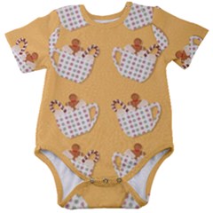 Christmas December Autumn Pattern Baby Short Sleeve Bodysuit by Pakjumat