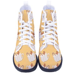 Christmas December Autumn Pattern Men s High-top Canvas Sneakers by Pakjumat